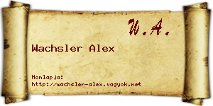 Wachsler Alex névjegykártya